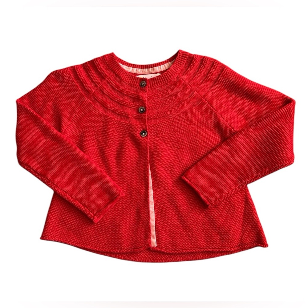 NWT. Mini Boden Cotton and Cashmere Cardigan, Red, Size 3-4y